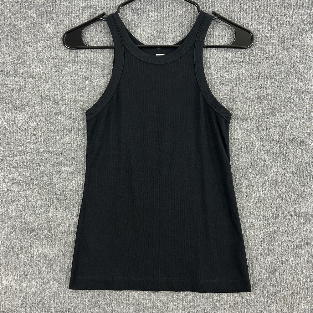 Toteme Top Small Curved Rib Tank Black Organic Cotton Minimalist Basic Casual